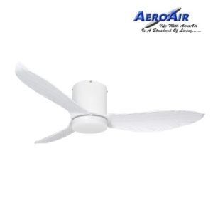 DC Motor Ceiling Fan With Dimmable LED Light AeroAir AA335 Hugger Series White Latte