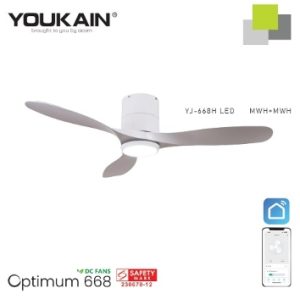Youkain Hugger Smart Ceiling Fan White – Optimum 668H