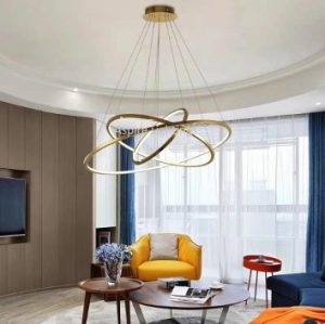 LED Pendant Light UFO Gold 3 Rings
