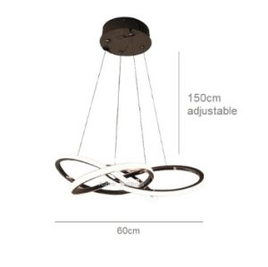 Pendant Light Hanging Lighting – Spiral Pearl Black Chrome
