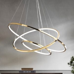 LED Pendant Light UFO Gold 246 3 Rings