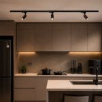 Track light living room and kitchen track lighting in modern BTO home