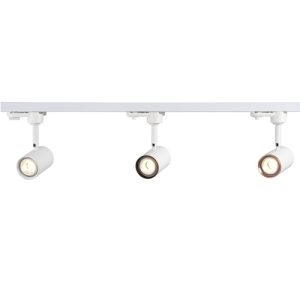 white tracklight with black and rose gold rim options