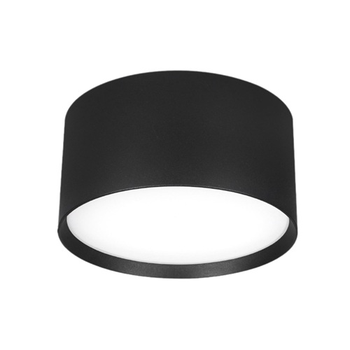 Black round LED ceiling light with cylindrical design, surface mounted, 22W built-in LED, warm white or cool white, modern home lighting