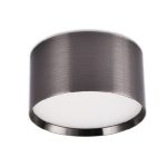 Gun metal round LED ceiling light with cylindrical design, hairline finish, surface mounted, 22W built-in LED, modern home lighting