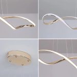 Auralis pendant ceiling lights detail collage showing gold finish frame, LED diffuser, and ceiling plate