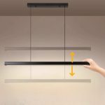 Modern black linear pendant light with adjustable height