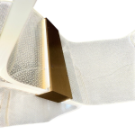 Hexaglow lamp pendant ceiling light side detail with acrylic diffuser and gold frame