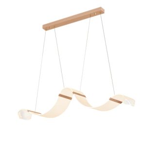 Wave Rose Gold modern hanging light fixtures LED pendant light in rose gold finish with starry glitter acrylic