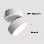Surface mounted downlight rotatable 360 degree tiltable LED ceiling light adjustable directional lighting