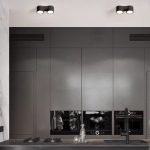 Twin ceiling light without false ceiling black adjustable LED ceiling light installed in modern kitchen