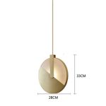 Solaris dining table pendant lamp dimensions showing 28cm diameter and 33cm height