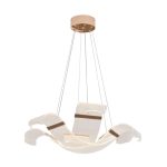 Hanging dining room lights Wave Rose Gold 3 Tier LED pendant light with starry glitter acrylic