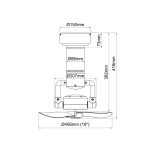 Acorn DC360 corner fan ceiling mount measurement drawing showing 16 inch blade span and 416mm height