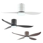 Bestar Falcon contemporary ceiling fans in white, black and mocha with 2-blade, 3-blade and 4-blade options and LED ceiling fan light