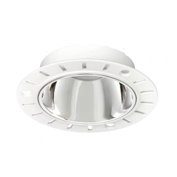 Eryx trimless downlight with silver inner reflector and anti glare recessed spotlight design
