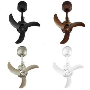 Mowe Atlas corner fan ceiling mount in black bronze silver and white colour options