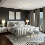 Mowe Atlas Designer white smart ceiling fan installed in modern bedroom