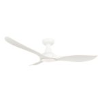 Mowe Gale fan and light in white with tri tone dimmable LED