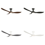 Mowe Gale modern ceiling fans in black white ash wood and dark wood colour options