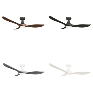 Mowe Gale modern ceiling fans in black white ash wood and dark wood colour options