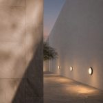 Round bulkhead wall lights on Singapore landed house exterior wall – best bulkhead wall light for outdoor pathway