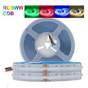 LED Strip Lights RGBW COB 24V with warm white 3000K, 10m roll
