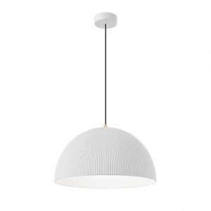 white high ceiling pendant light with adjustable 300cm cord