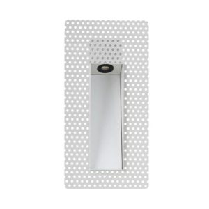 Scala frameless recessed step light white rectangle front view aluminium