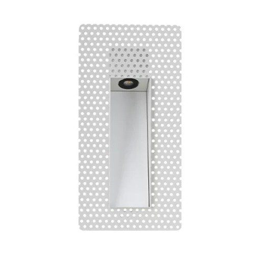 Scala frameless recessed step light white rectangle front view aluminium