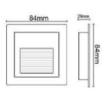 LED step light dimensions 85mm x 85mm cut hole 65mm x 65mm black unit