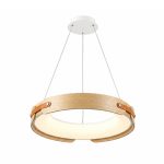 light wood ring pendant light white pinewood finish