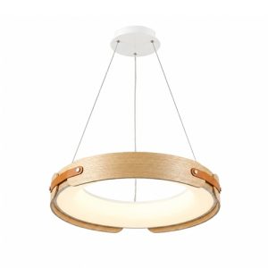 light wood ring pendant light white pinewood finish