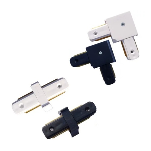 track rail connectors black and white straight and L type connectors