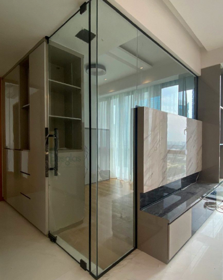 Pivot Door + Fixed Panels