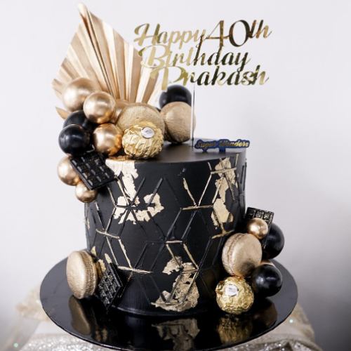Black and Gold 40th Cake Black and Gold 40th Cake