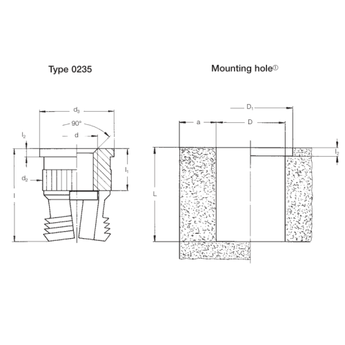 Amtec Expansionsert 2 Brass Insert M3 x 8mm, Pack of 100, 0235 103 0008 - Image 2