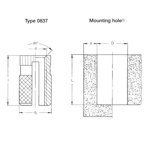 Amtec Spredsert 2 Brass Insert M3 x 5mm, Pack of 100, 0837 103 0005 - Image 2