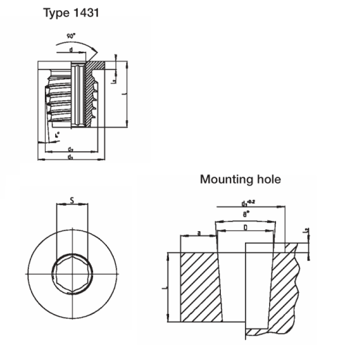 Amtec Quicksert Plus with Flange Brass Insert M4 x 8mm, Pack of 100, 1431 004 0104 - Image 2