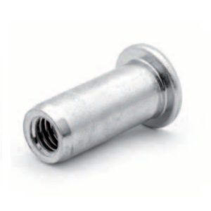 Rivkle Blind Rivet Nut M3 (For 0.5mm to 1mm), Flat Head Plain Open, Steel, Pack of 100, 233 01 030 010