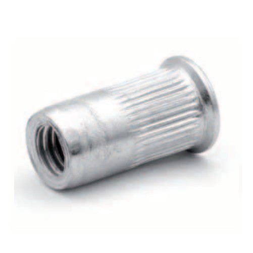 Rivkle Blind Rivet Nut M3 (For 1mm to 1.75mm), Countersunk Head Knurled Open, Steel, Pack of 100, 233 17 030 175