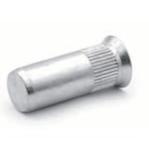 Rivkle Blind Rivet Nut M4 (For 1mm to 1.75mm), Countersunk Head Knurled Closed, Steel, Pack of 100, 233 37 040 175
