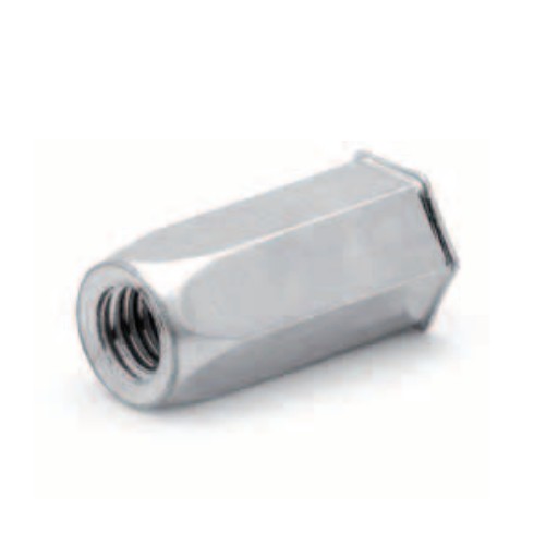 Rivkle Blind Rivet Nut M3 (For 1.5mm to 2.5mm), Thin Head Hexagonal Open, Steel, Pack of 100, 343 41 030 025