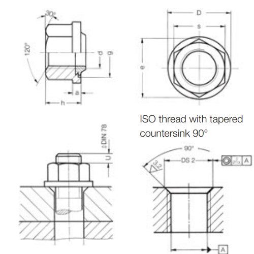 SEAL LOCK® M10 Small Sealing Nut, Steel, Pack of 100, 0532 010 0230 - Image 2