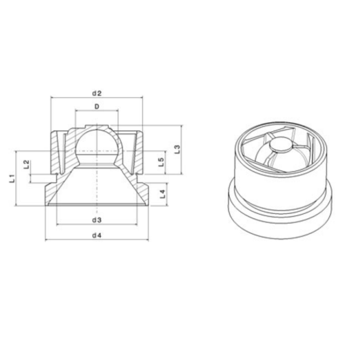 SNAPLOC® Collared Coupling For 10mm Ball Diameter, Plastic, 4040 100 2324 - Image 2