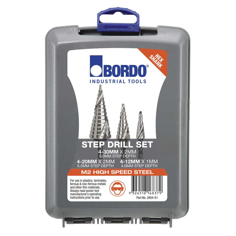 Bordo M2-HSS Hex Shank Spiral Flute Step Drill Set - Metric, 2604-S1 - Image 2