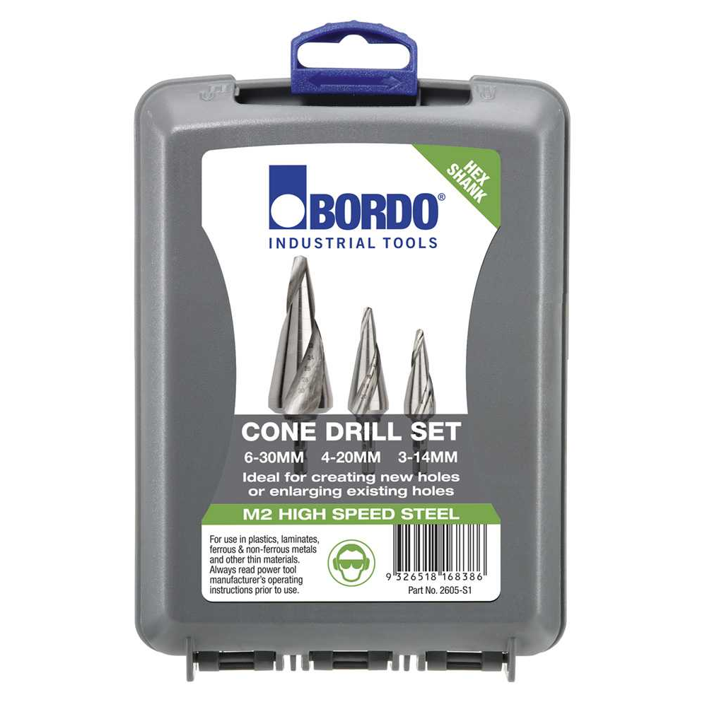 Bordo M2-HSS Hex Shank Cone Drill Set, 2605-S1 - Image 2