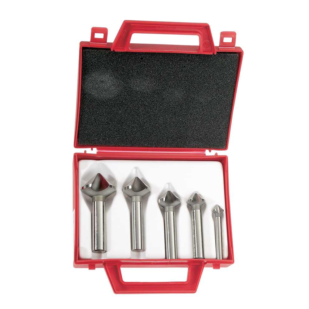 Bordo 5 Pce 10-31mm 90 Degree HSS Co5 Triple Flute Countersink Set, 3843-S