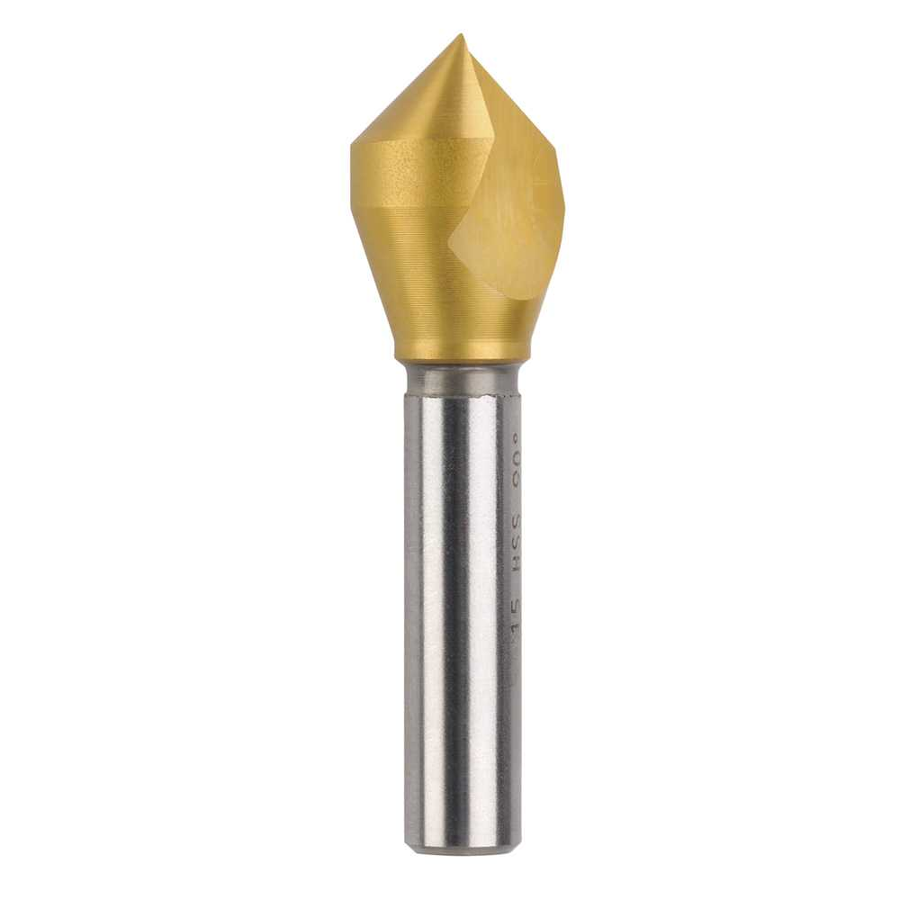 Bordo 15mm90 Degree HSS Co5 TiN Coated Single Flute Countersink, 3852-15