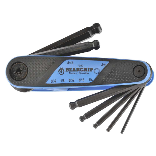 Beargrip Hex Key Pocket Set 7 piece Ball End 3/32-3/8, BG-1382